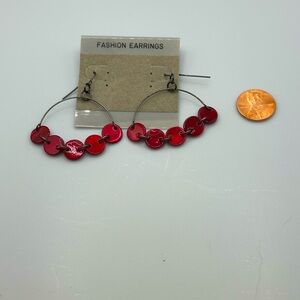 Pink Bead Hoop earrings